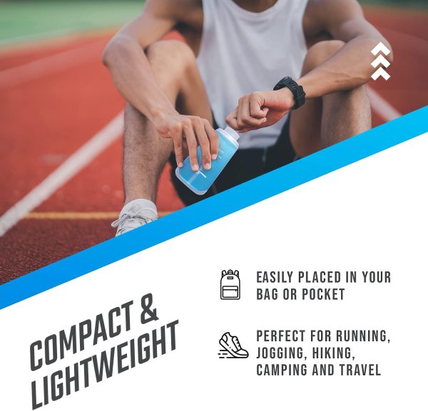 Flexible Collapsible Water Bottle (2-Pack) | 5oz, BPA/PVC Free, Ideal for Hydration Packs, Running, Hiking & Travel - Image 5